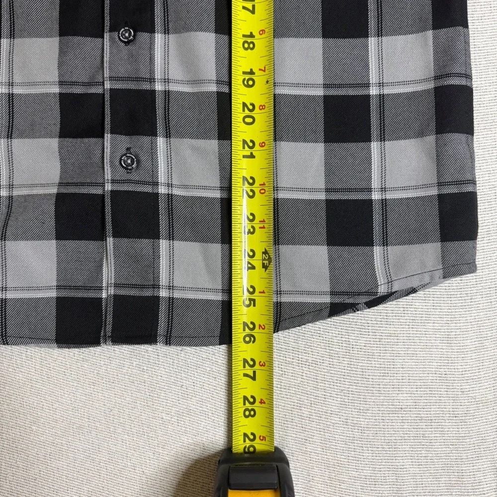 Dixxon Flannel Co DFC Youth Division Shirt Kids XL Grey Black Plaid Button Up
